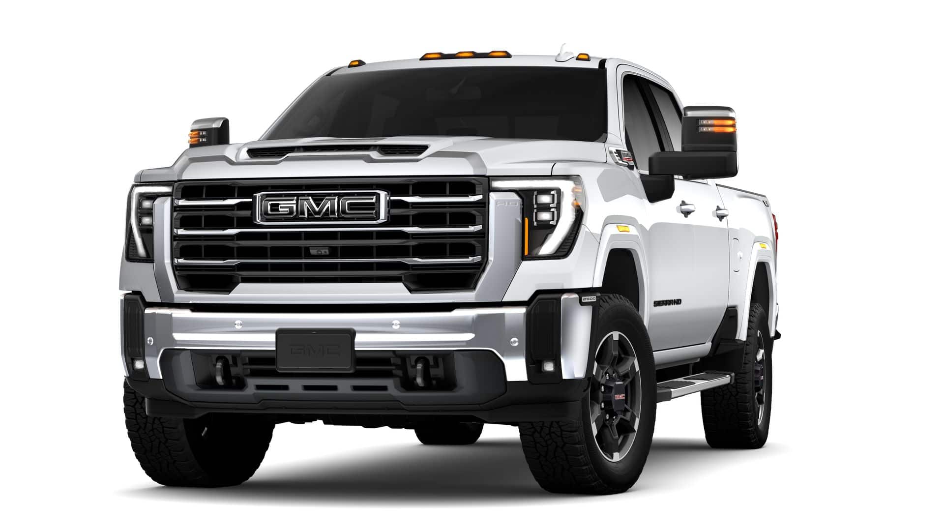 2026 GMC Sierra 2500 HD SLT in Summit White — front three-quarter view