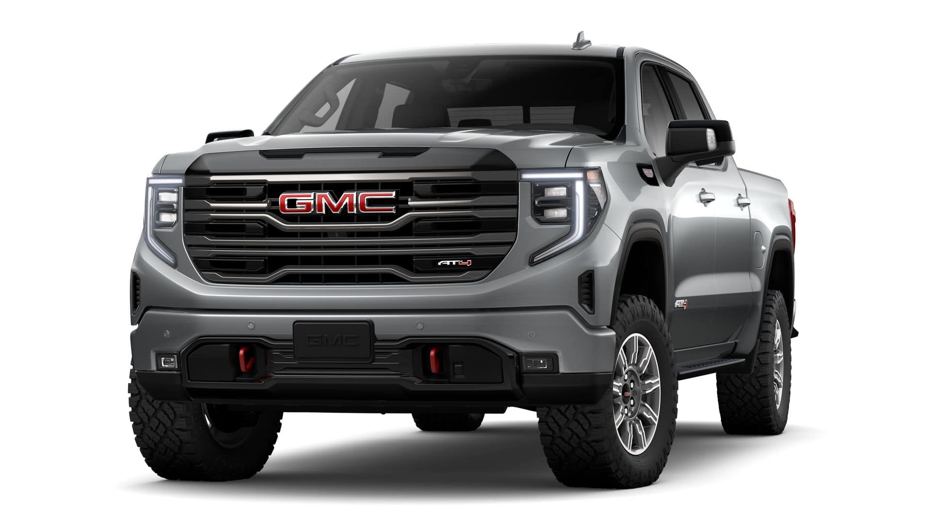 2026 GMC Sierra 1500 AT4 in Sterling Metallic — front three-quarter view