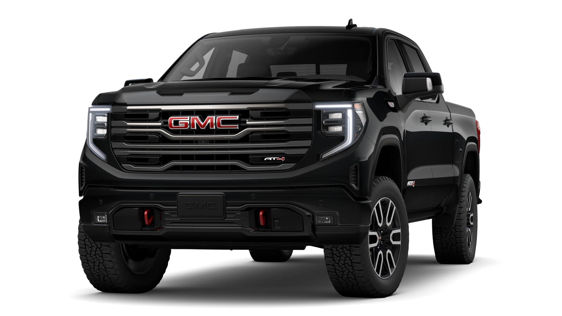 2026 GMC Sierra 1500 AT4 in Onyx Black — front three-quarter view