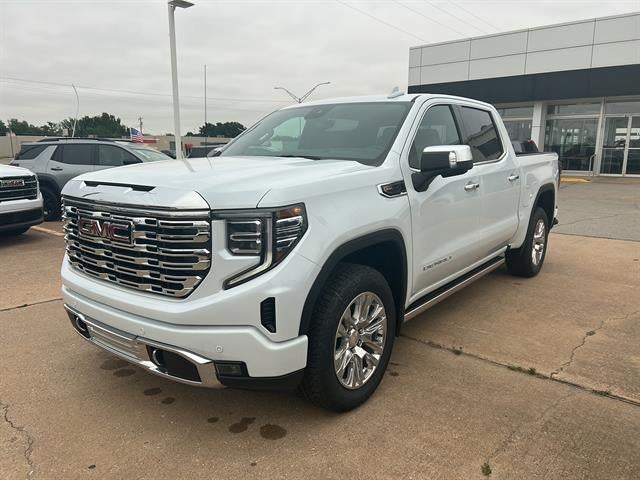 2026 GMC Sierra 1500 Denali in Glacier White Tricoat — front three-quarter view