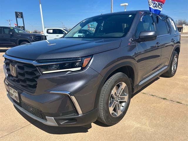 2025 Honda Pilot EX-L in Gray — front three-quarter view