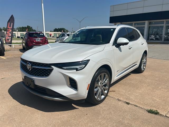 2023 Buick Envision Avenir in White Frost Tricoat — front three-quarter view